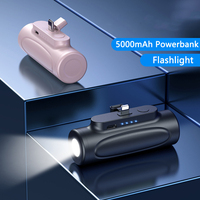 Capsule Mini Power Bank 5000mAh with LED Flashlight Portable Charger Powerbank for iPhone Samsung Huawei Xiaomi External Battery