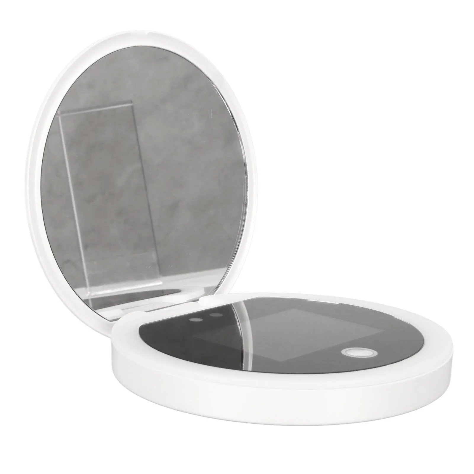 Reismake-upspiegel UV-spiegel Zonnebrandcrème Testcamera met licht 2x vergroting Reismake-up 3,5 inch Zakformaat L