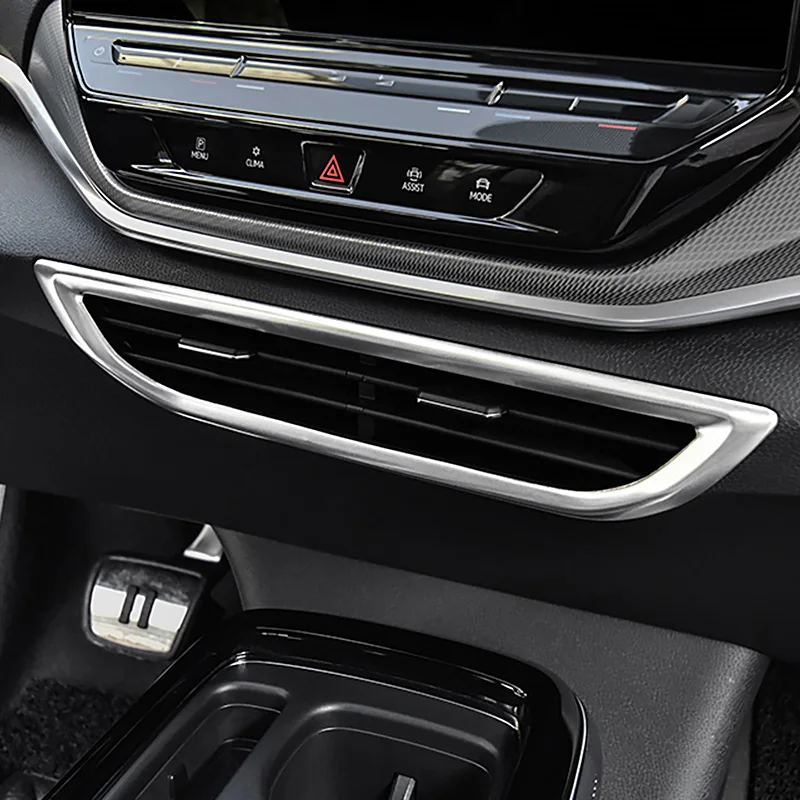 لوحة سيارة التحكم المركزي منفذ الهواء الإطار ملصق الكسوة ل Volkswagen VW ID.4 ID4 GTX Cross 2021 2022 الملحقات الداخلية #6