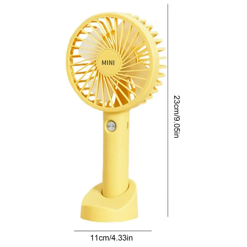 휴대용 미니 선풍기 충전식 냉각 핸드 헬드 팬, 베이스 포함, 야외 3 단 핸드 홀드 선풍기, 전화 거치대 포함, 여름