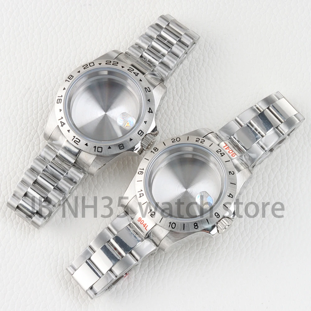 

39mm Watch Case NH35 Sapphire Glass for Explorer NH34 NH35 NH36 NH38 Automatic Movement Presidential/Oyster Bracelet 28.5mm Dial