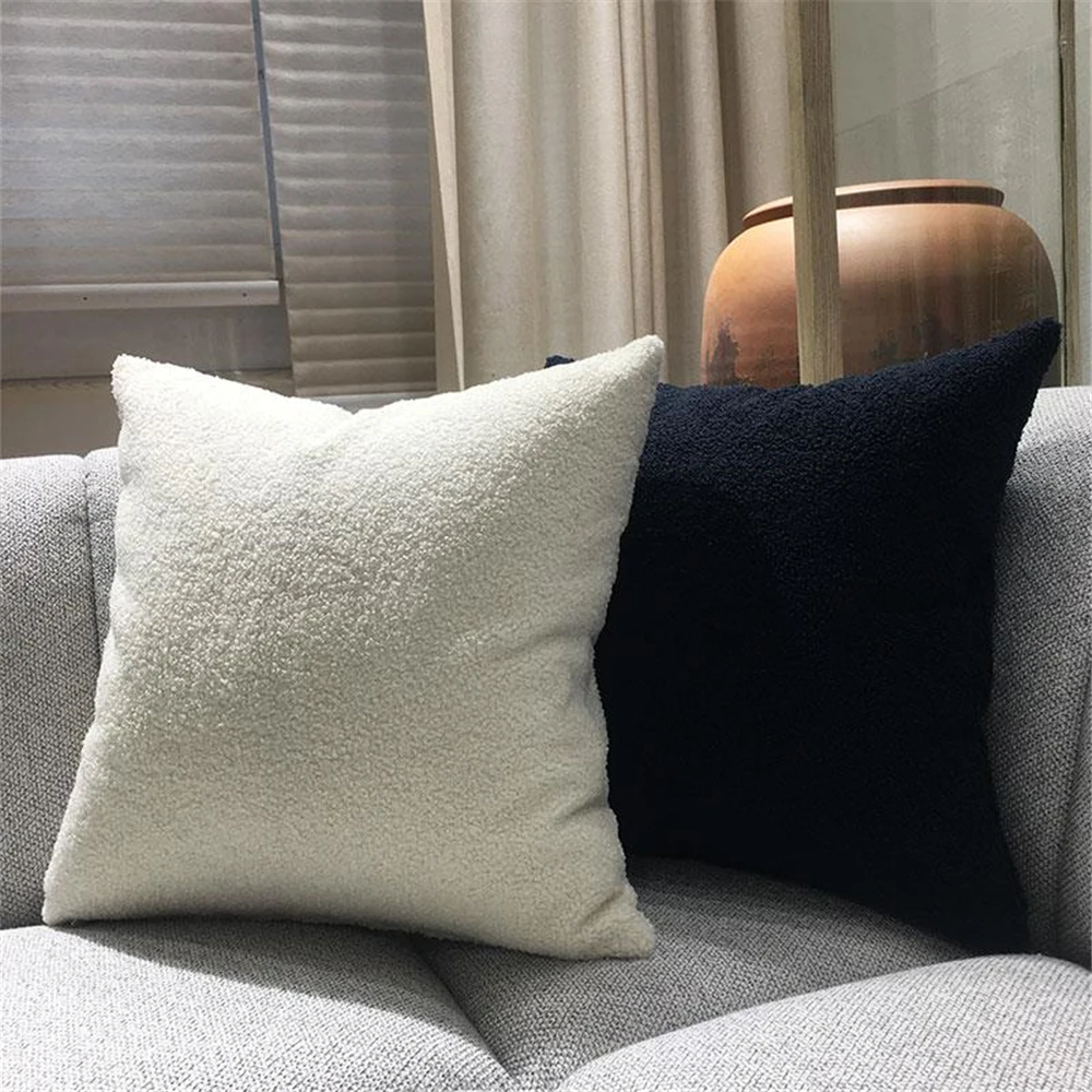 

Soft Cushion Covers Teddy Velvet Pillow Cover for Living Home Decor 45x45cm Sofa Decorative Pillows Nordic Throw Pillowcase