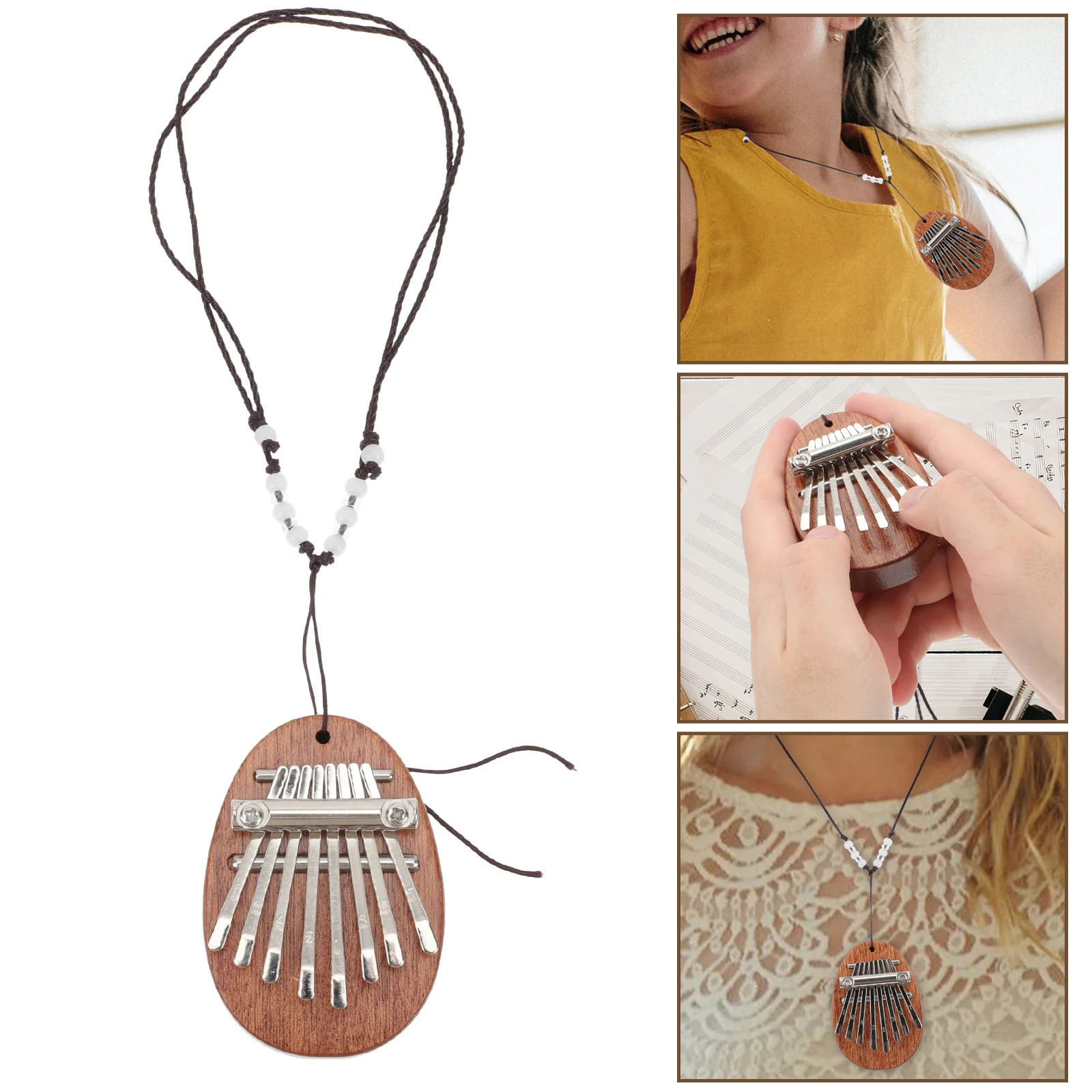 

Mini Kalimba Thumb Piano With Hanging Rope For Adults Beginners Durable Exquisite Design Perfect Sound Music Instrument