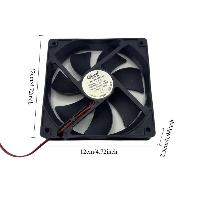 12V 0.25A Cooling Fan 120x120x25mm For Arcade Game Machine Coin Operated Game Console Chassis Host Heat Dissipation