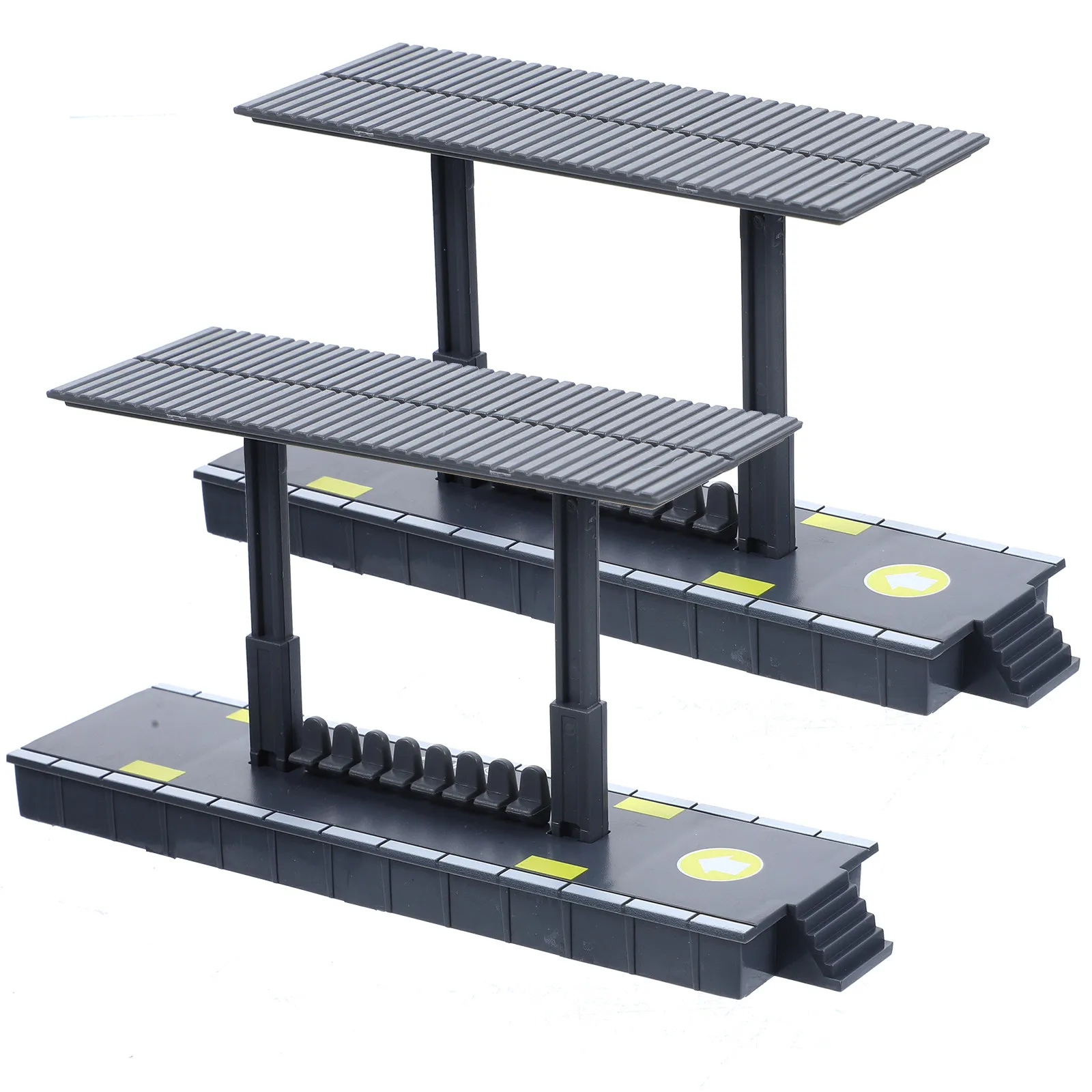

2Pcs Railway Station Platform Core Simulation Accessories Decorative Train Track Scene for Kids DIY Scenery DIY Station Model