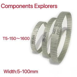 T5 Timing Belt PU Steel Wire Lp=150 165 180 185 190 195 200 210 215 220 225 230 Polyurethane Synchronous Belts Width 5-100mm