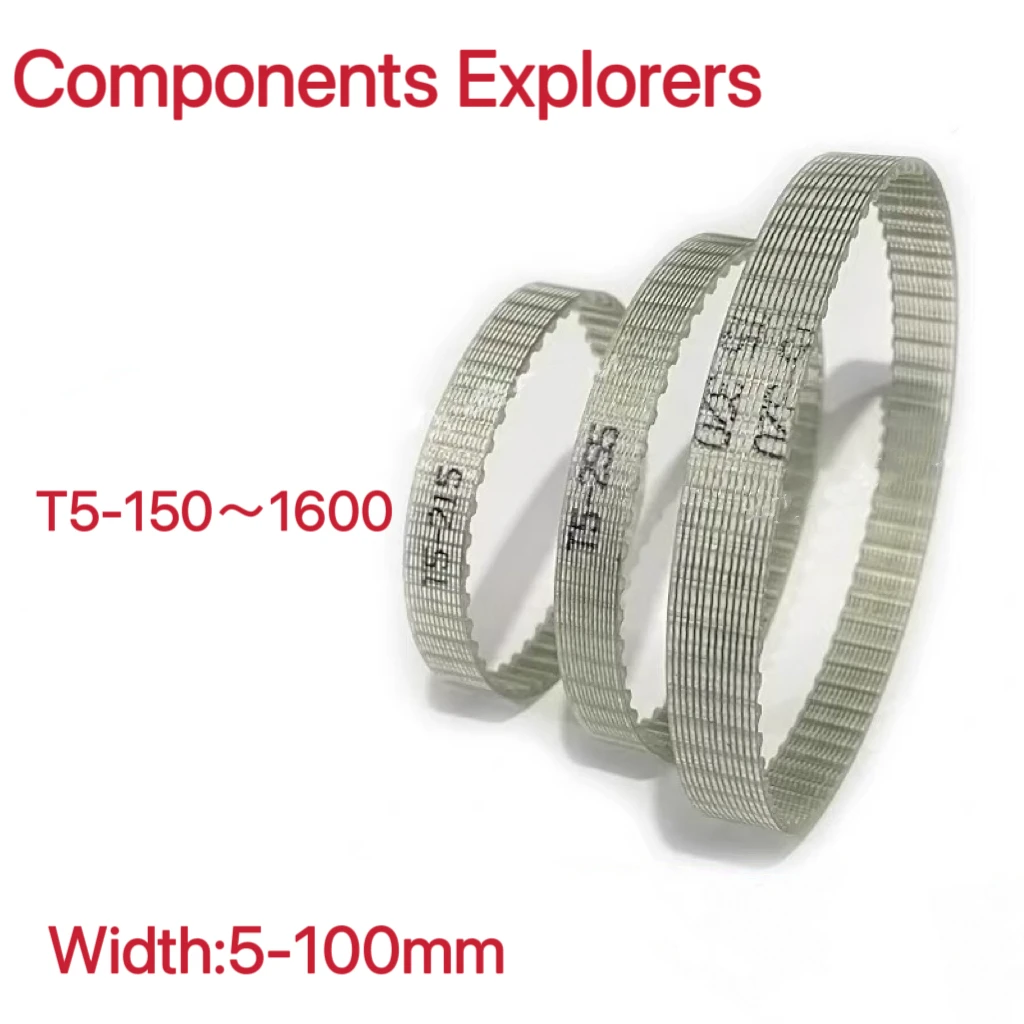 T5 Timing Belt PU Steel Wire Lp=150 165 180 185 190 195 200 210 215 220 225 230 Polyurethane Synchronous Belts Width 5-100mm