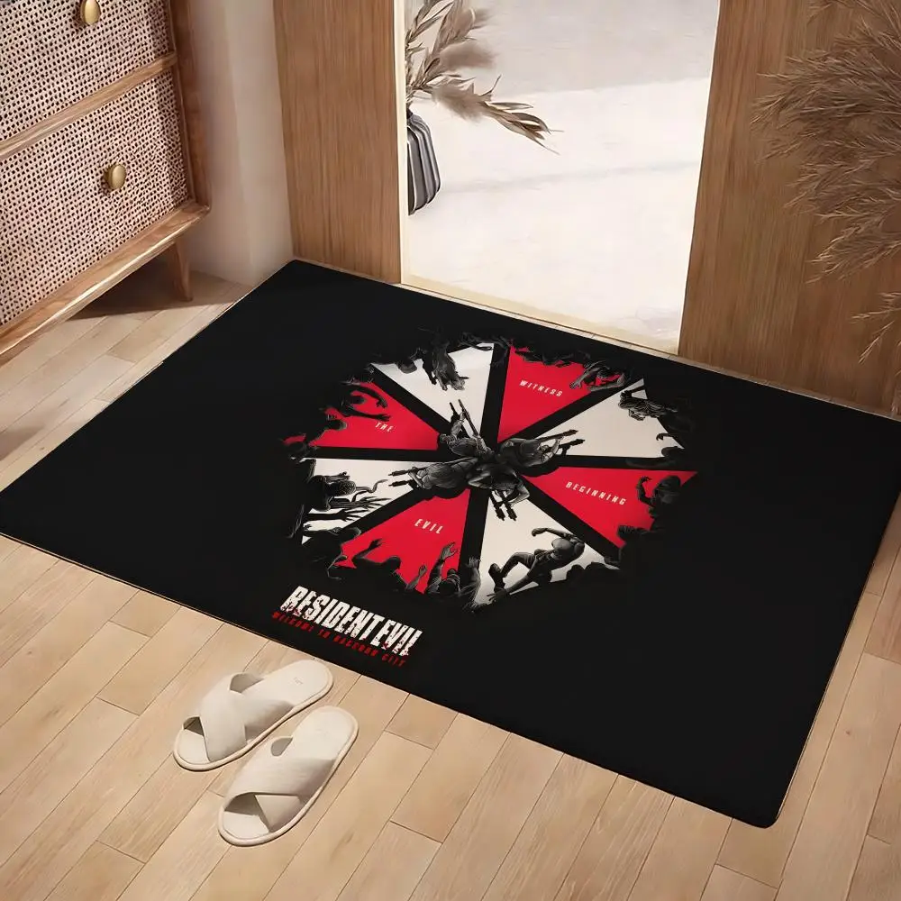 R-resident Evil Moive Floor Mat Soft Flannel Rug Non-Slip Absorbent Mat For Bathroom Bedroom Home Decor