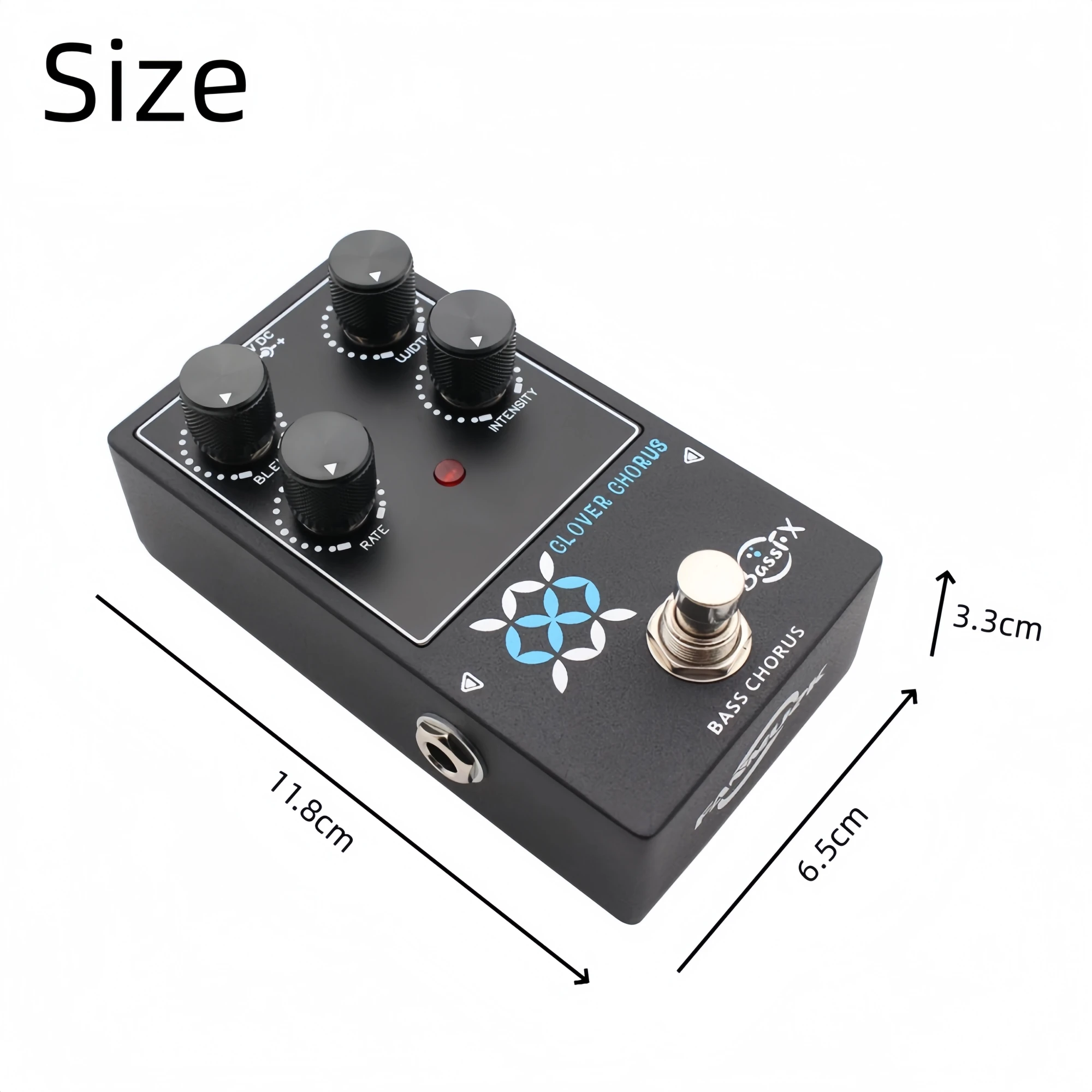 Fanmuzk CLOVER CHORUS Electric Bass Analog Chorus Pedal Blend Rate Width True Bypass for Stage Performance Home Recording