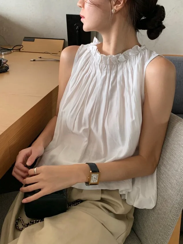 

Шикарный жилет на бретельках, женская летняя верхняя одежда, свободный узл, дизайн, топ без рукавов, чистый цвет, другой материал