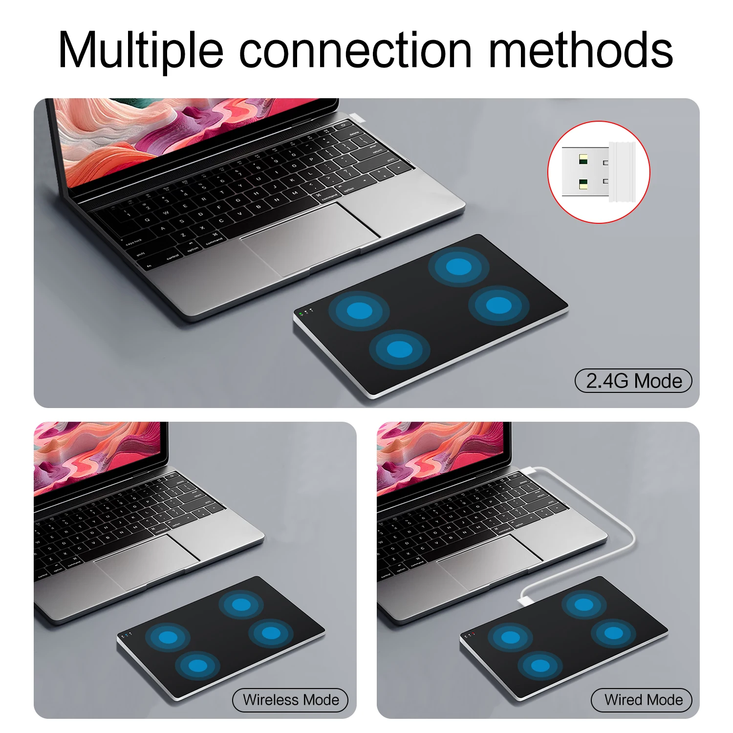 Wireless TrackPad Touchpad 2.4G Multi-Touch TrackPad Mouse Type-c Wired Trackpad for iPad OS MacBook Air Pro iMac Magic Trackpad