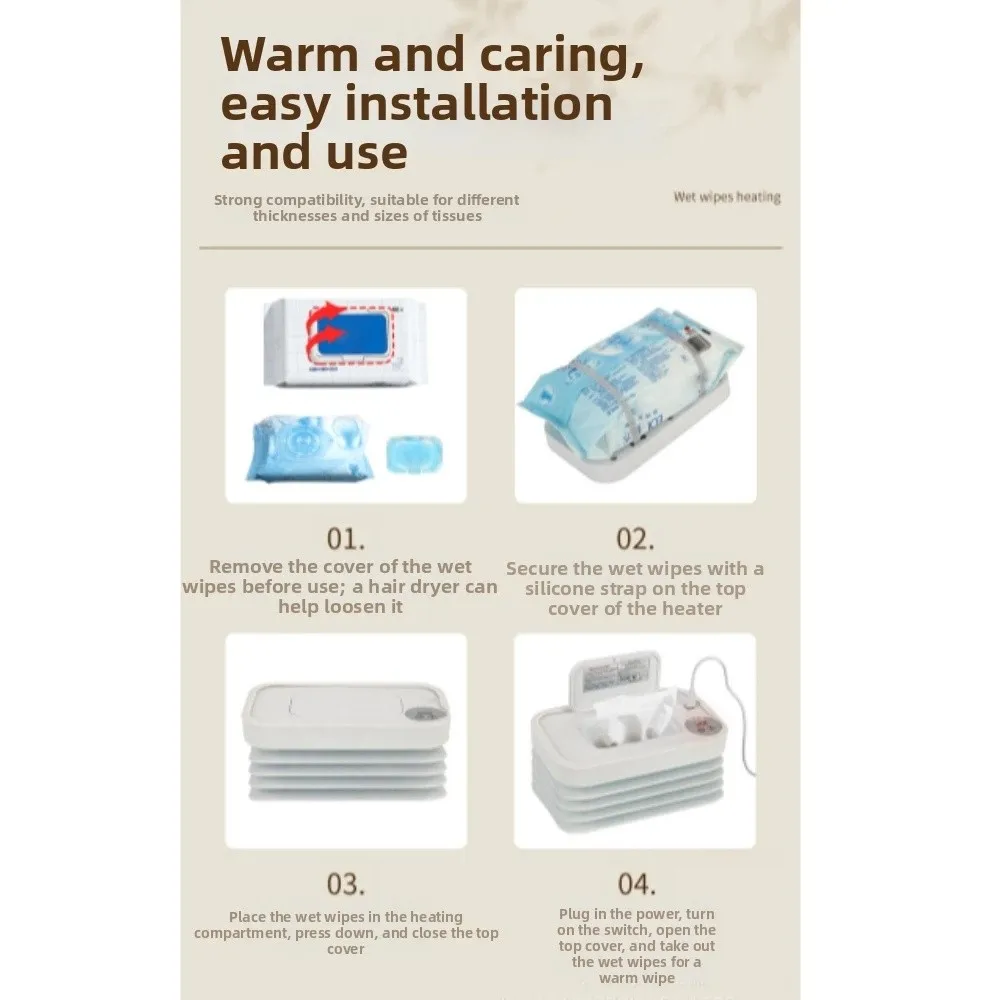USB Plug-In Portable Wet Wipe Heater Large Capacity Evenly Heating Wet Wipes Mini Moisturizing Tissues Dispenser/Heater view 2