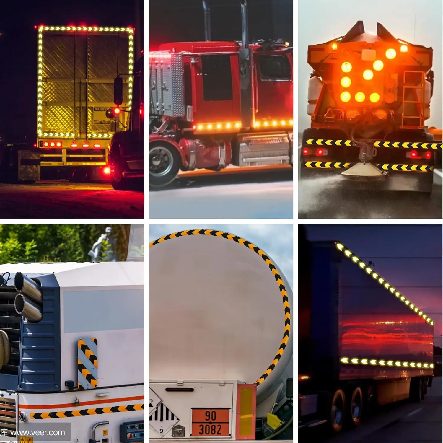 Reflective Tape, 10CM x 10M Waterproof Warning Tape Safety Tape-Conspicuous Warning Tape for Vehicles, Cars, Trailers, Outdoors