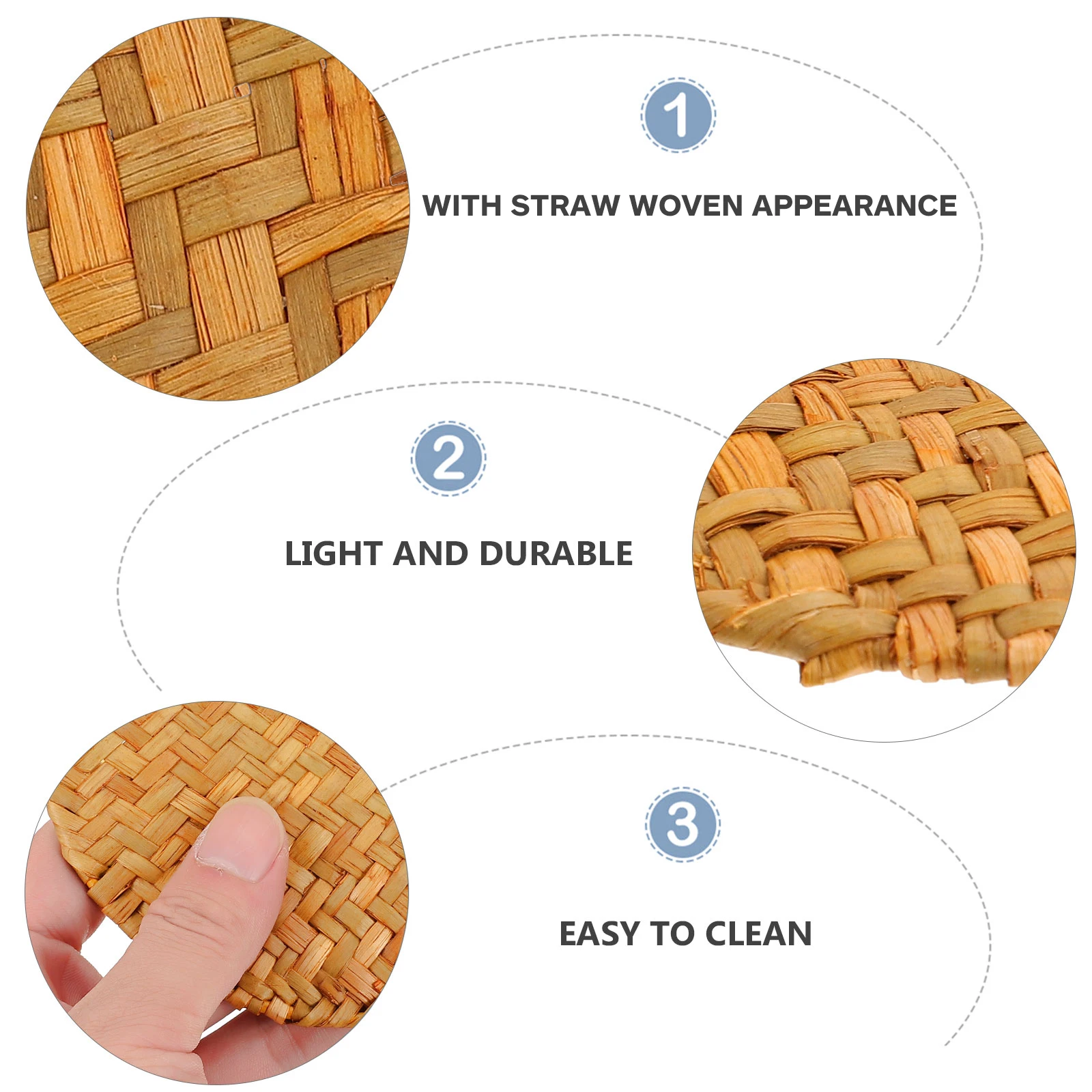 

Straw Placemat Table Heat Insulated Mat H Woven Grass Home Dining Decorative Kitchen Lightweight Storage
