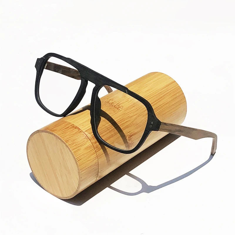 Men's Eyeglasses Frame Oversized Wood Optical Glasses Frame Men Square Retro Eye Glasses Frames Myopia Prescription Frames Lens