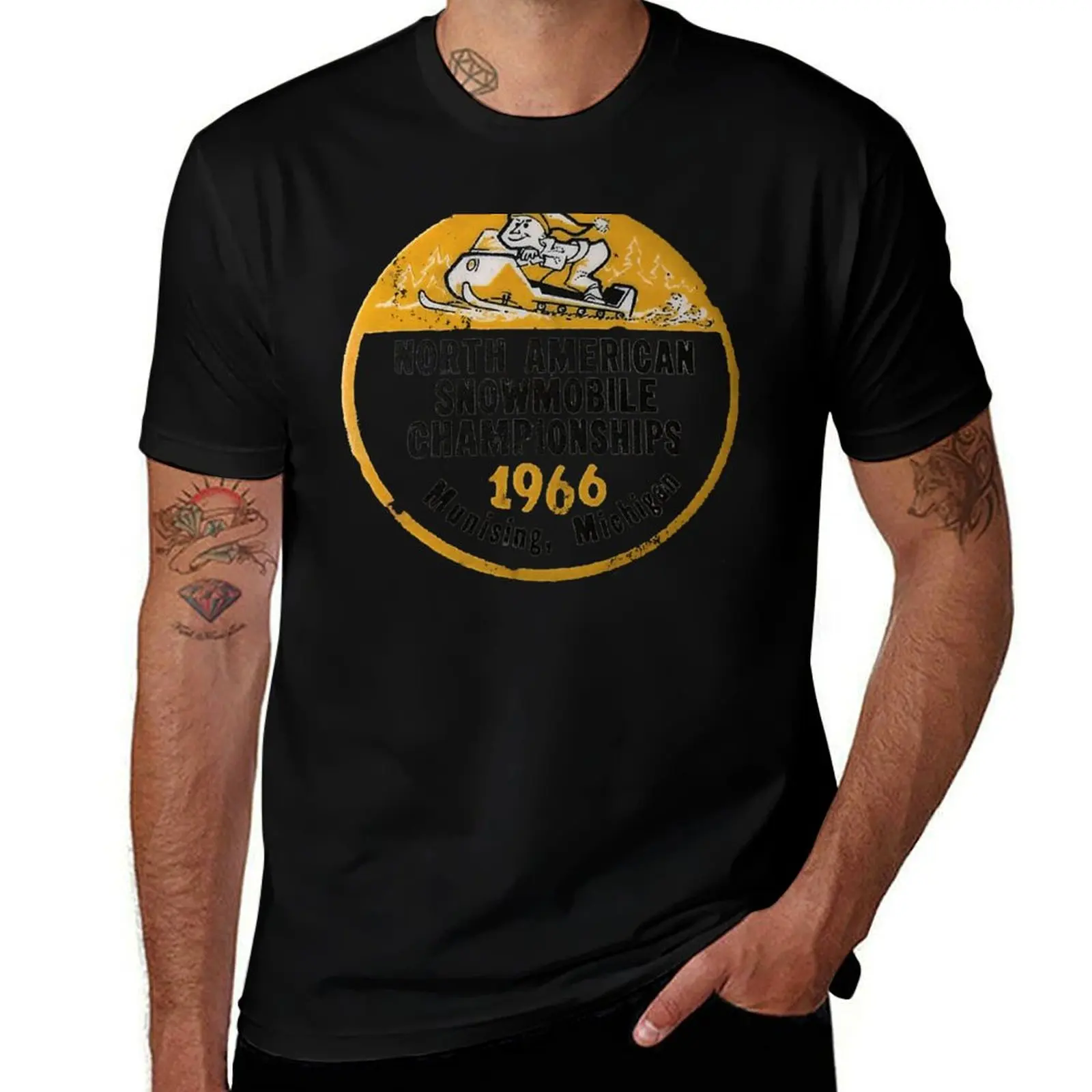 Snowmobile Race T-Shirt Gym Exercise Short Sleeve T-Shirt