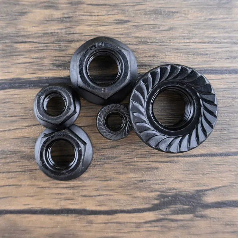 1~20Pcs Spinlock Nut M3~M20 Black 304 Stainless Steel Hexagonal Hex Head Serrated Spinlock Flange Nut Locknut