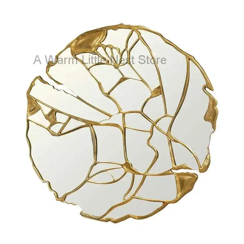 Nordic Luxury Decorative Mirrors Wall Creative Minimalist Decorative Mirrors Irregular Spigel Living Room Decoration WZ50DM