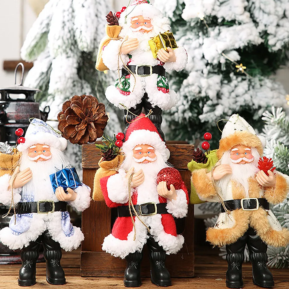 Décoration artisanale de Noël rouge Père Noël, accessoire de voiture et de maison animé, design enfantin, cadeau pour enfants, artisanat Père Noël