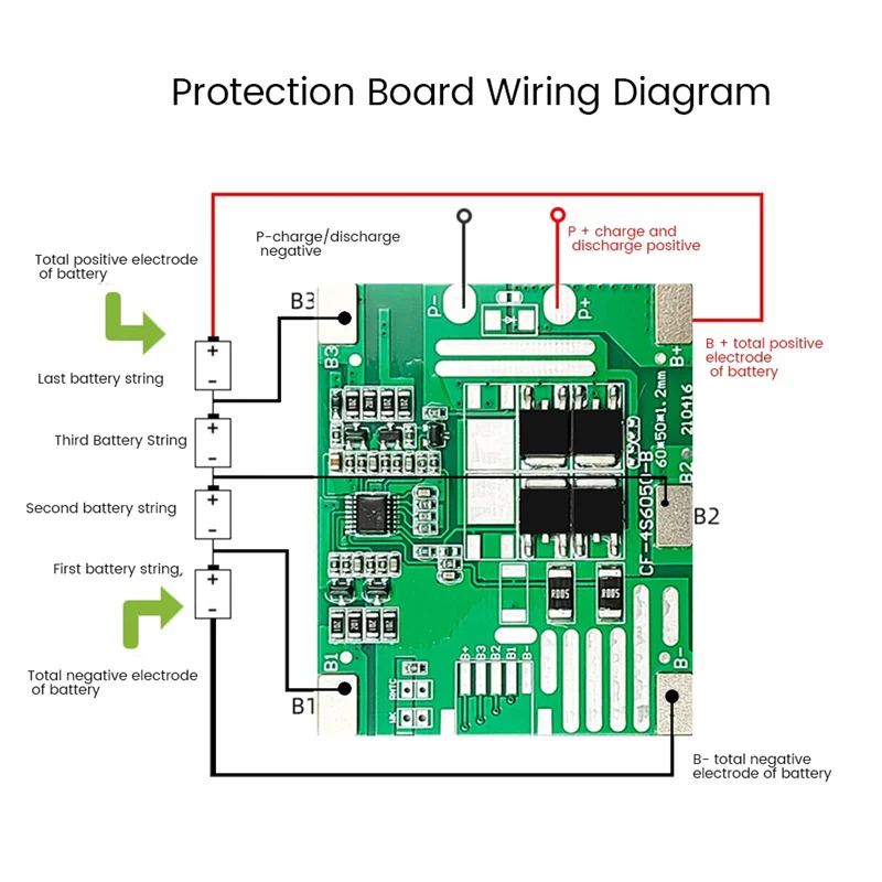 Placa de protección de batería de litio Lifepo4, módulo de carga mejorado/equilibrado para placa de herramientas eléctricas, 4S, 12A, 14,6 V, BMS