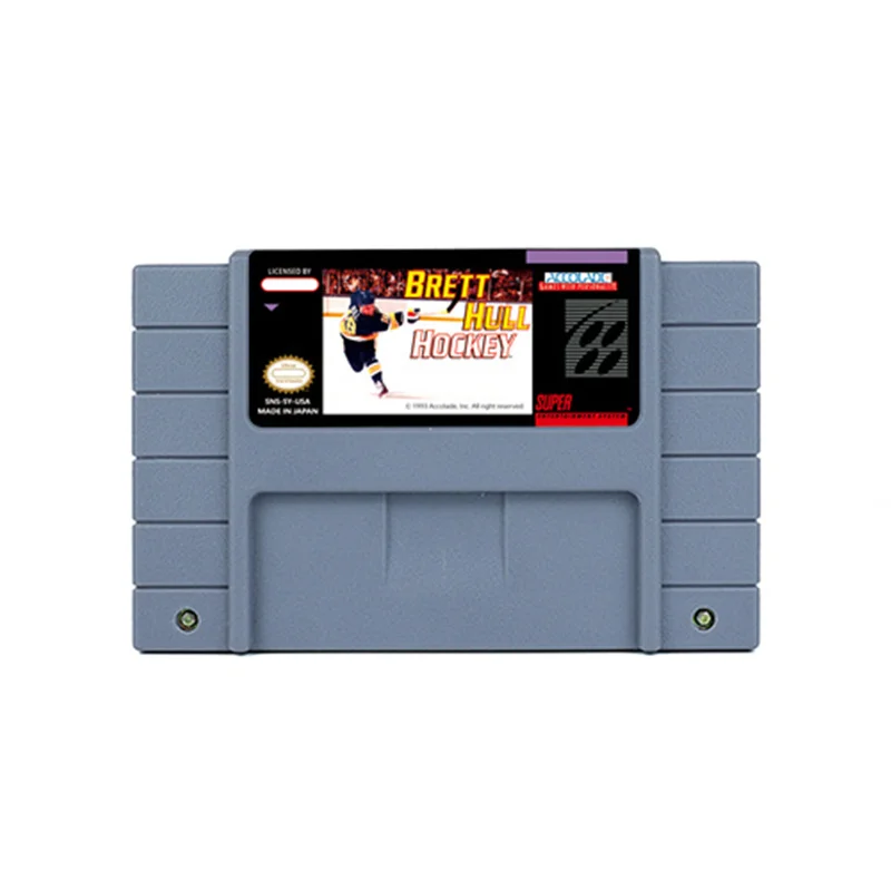 Brett Hull Hockey or Brett Hull Hockey 95 Action Game for SNES 16 BitRetro Cart Children Gift