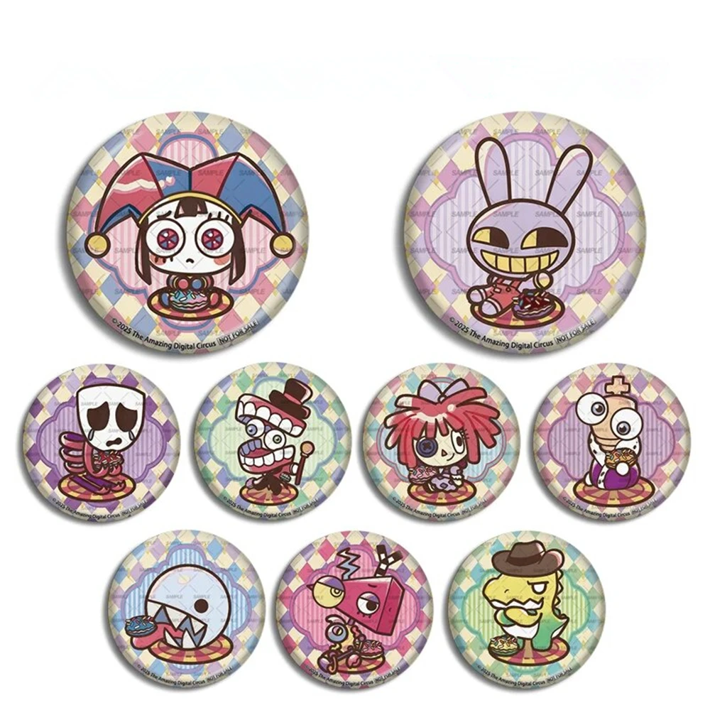 58mm Anime Pomni‌ Jax‌ Caine‌ Bubble‌ Zooble‌ Kinger‌ Cosplay Costumes SPTE Tin Plated Pin Badge Accessories Pendant Prop