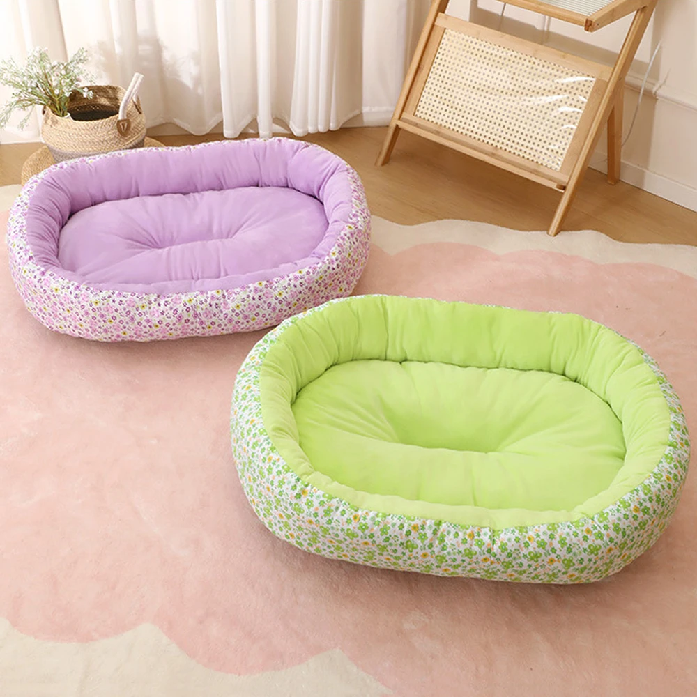 Comfortable Elastic Medium Cat Bed Nest Kennel Flower Cute Small Cat Sofa Bed Summer Soft Medium Dog Bed House Accessories - view 4