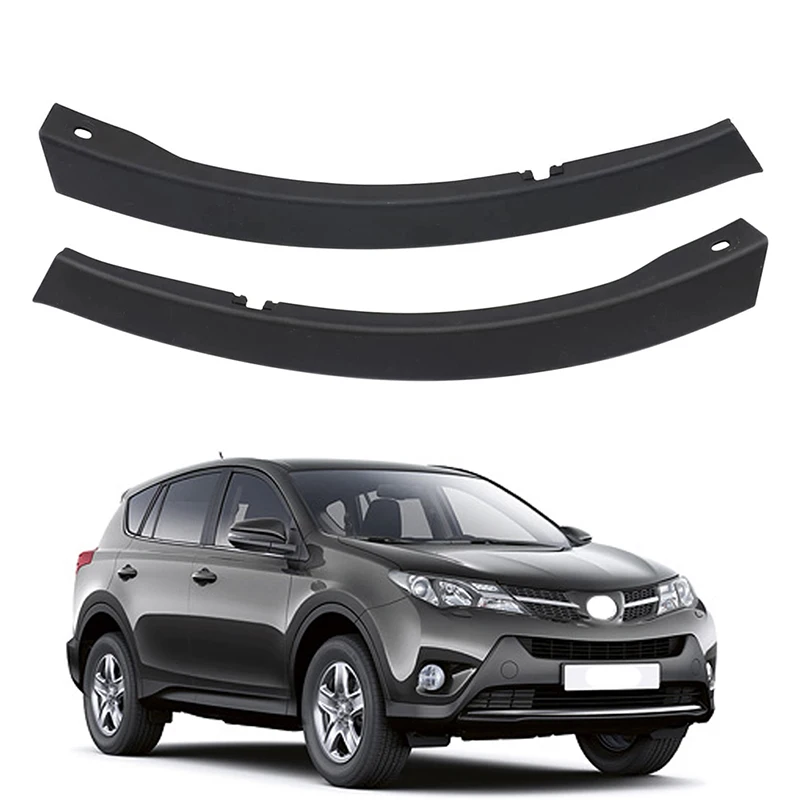 Pair Black Front Bumper Wheel Fender Molding Trim Cover Right & Left Side 52112-0R040 For Toyota RAV4 (XA40) 2013 2014 2015