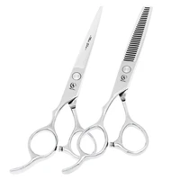 5,5 ""6,0"" tijeras de mano izquierda tijeras de pelo de acero 440C salón de peluquería tijeras de corte de adelgazamiento peluquero cortapelos A0046A