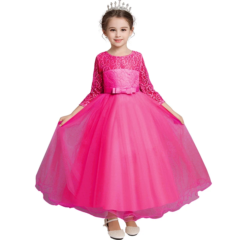 Baby Girl Princess Dress Party Ball Gown Wedding Lace Dresses Kids Christmas Bridesmaid Costume Birthday Party Dress 3-14 year