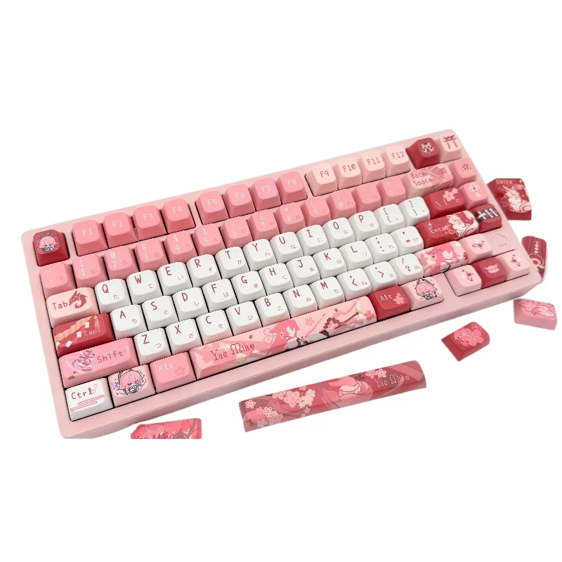 140+ Keys Game Genshin Impact Yae Miko Theme Keycaps MDA Heat Sublimation Customized Keycap Set Cosplay Doujin Gifts Pre-order