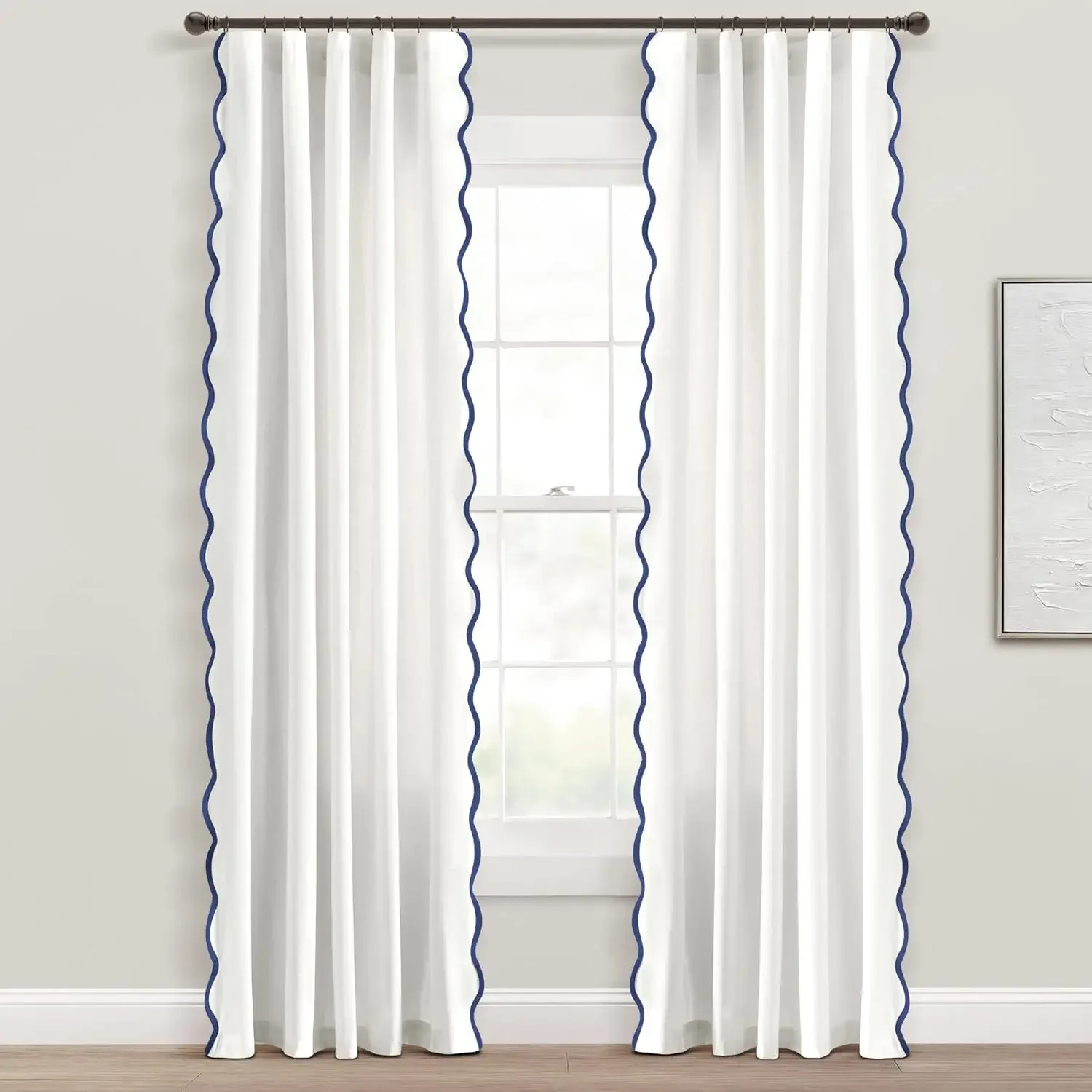 Decor Coastal Chic Scallop Edge Window Curtain Panel Pair, 52