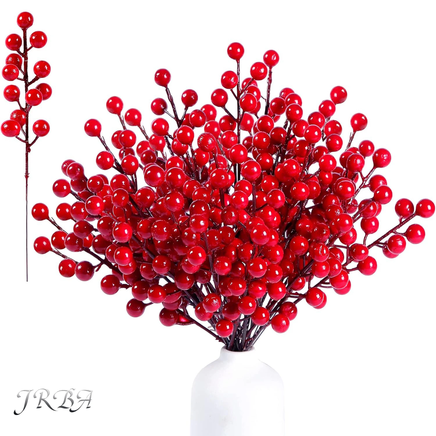 Planta Artificial de Acebo con Pequeños Frutos Rojos, Árbol de Navidad para el Hogar, Decoración para Sala de Estar, Bodas, Manualidades, Regalo, Accesorio Decorativo