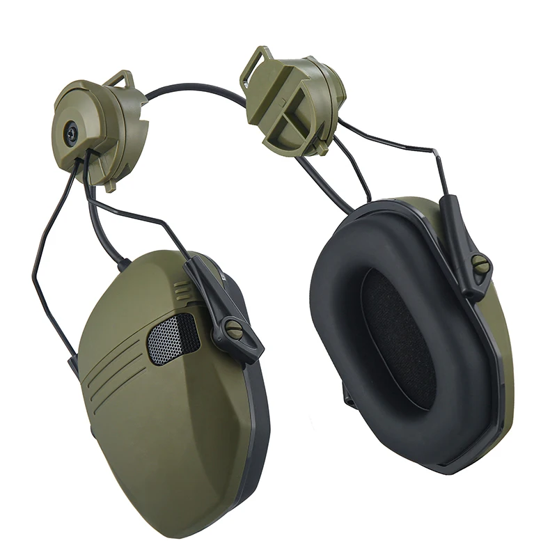 غطاء للأذنين مثبت على خوذة نشطة لإطلاق النار، حماية السمع الإلكترونية، حماية الأذن، تقليل الضوضاء، سماعة رأس للصيد النشط