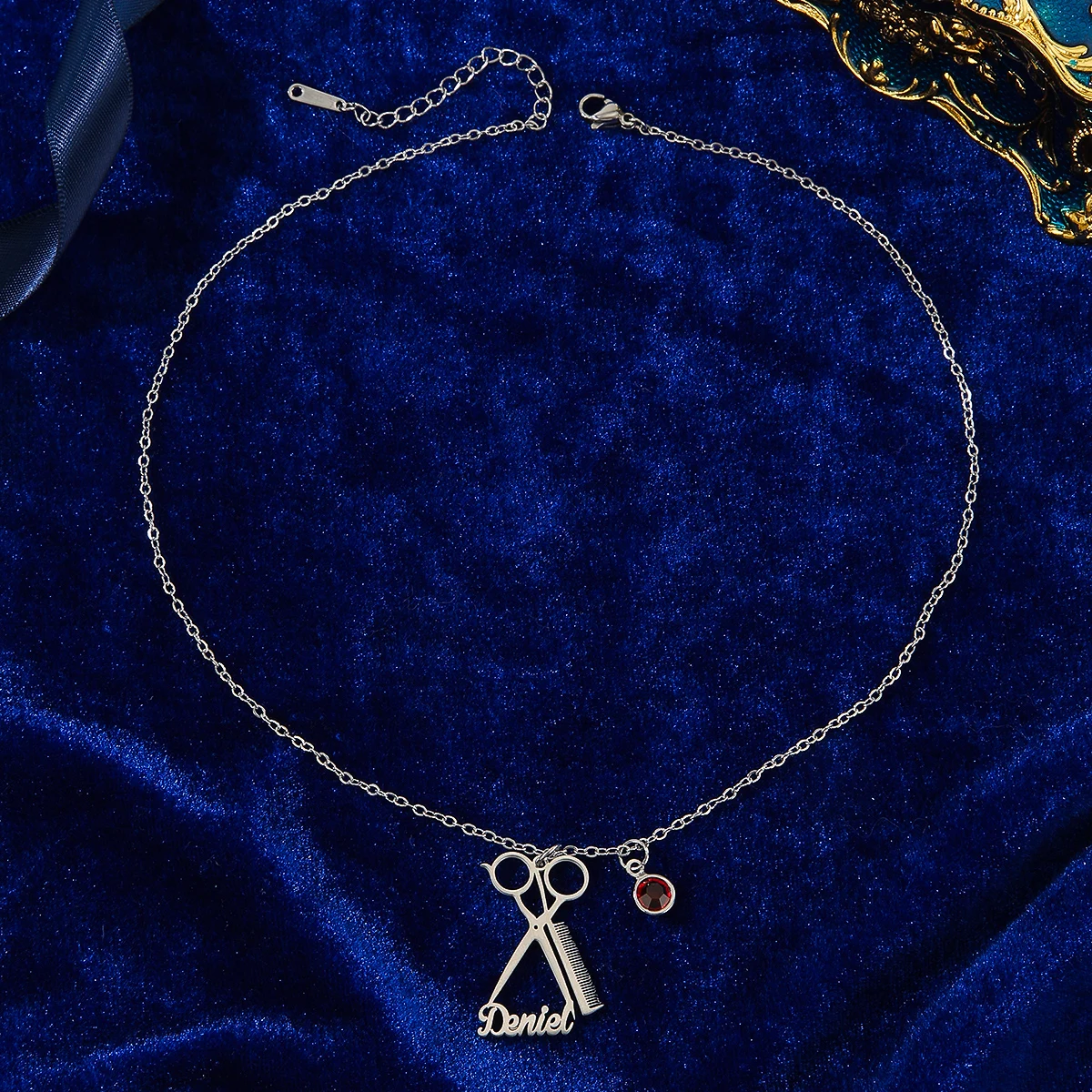 اسم مخصص الفولاذ المقاوم للصدأ مخرمة تصفيف الشعر أداة قلادة المرأة الأزياء قلادة قلادة هدية عيد ميلاد