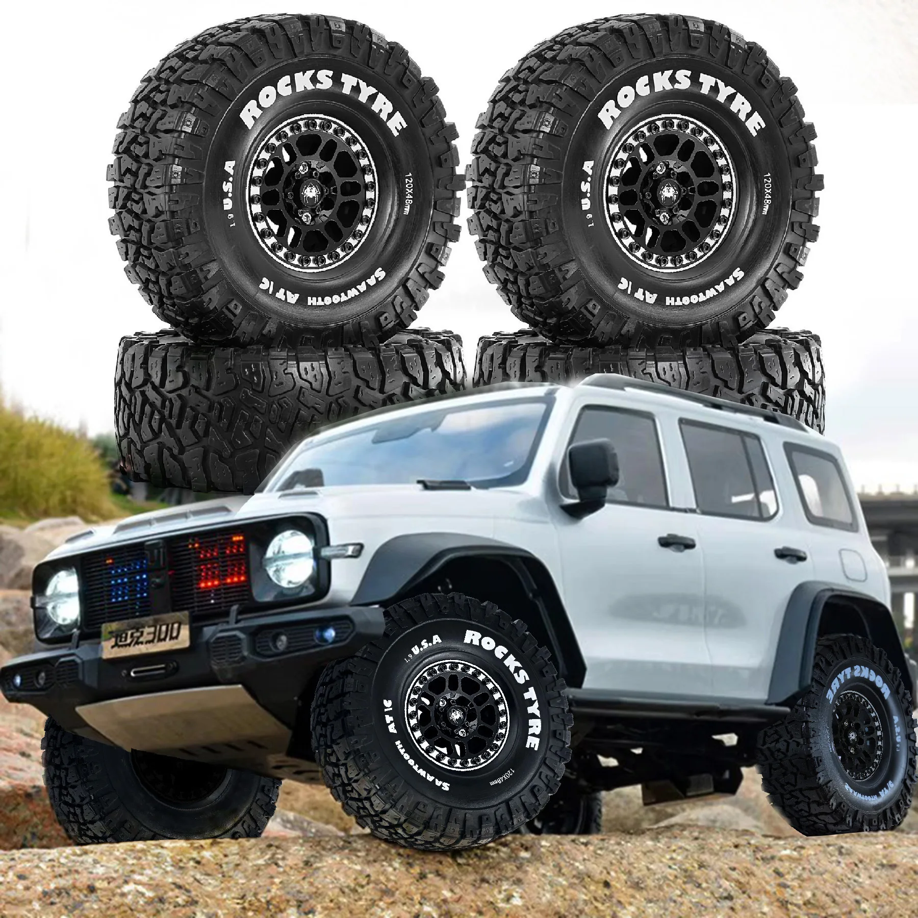 

1,9 шин императора + набор ступиц колеса 1,9 для 1:10 RC Rock Buggy Crawler Car TRX4 Axial SCX10 90046 RC Car Обновление аксессуаров Запчасти