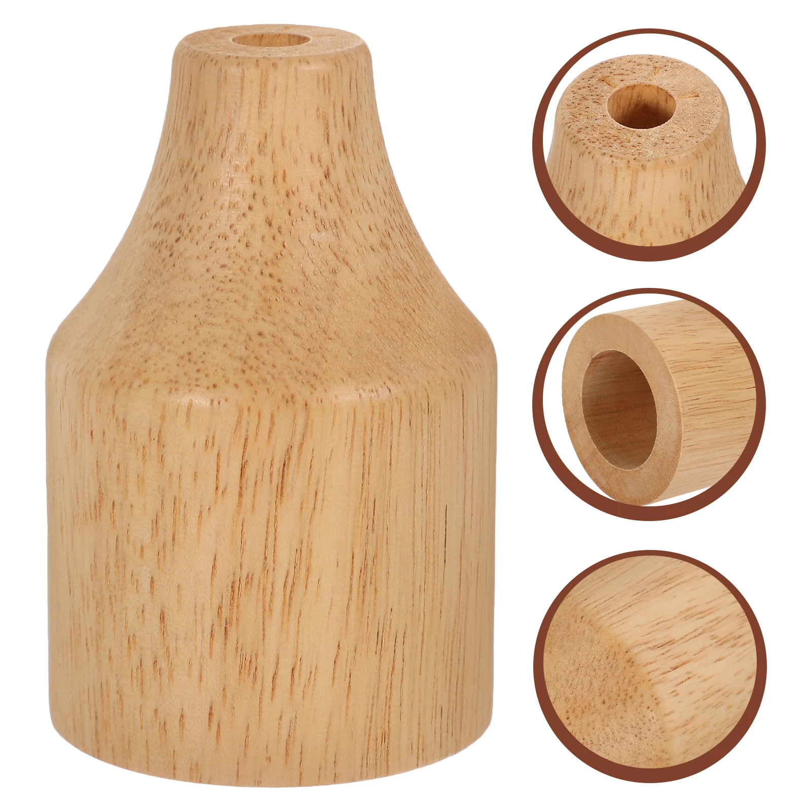 

1pc Wooden Lamp Holder Hanging E27 Socket Bulb Base For Diy Pendant Replacement Red Wine Simple Decorative