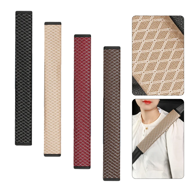 

Car Accessories Seat Belt Plaid Cloth Safety Belt Shoulder Cover Breathable Mesh Seat Belt Padding Pad Men Women Auto Interior