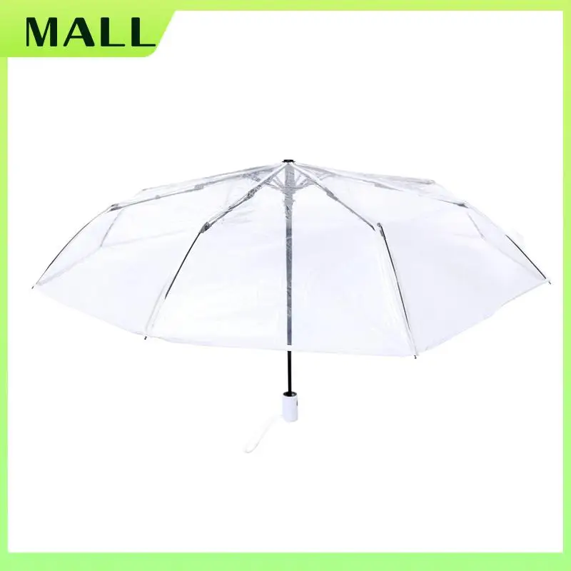 

MALL Transparent Umbrella Automatic Umbrella Rain Women Men Sun Rain Auto Umbrella Compact Folding Windproof Style Clear Umbrell