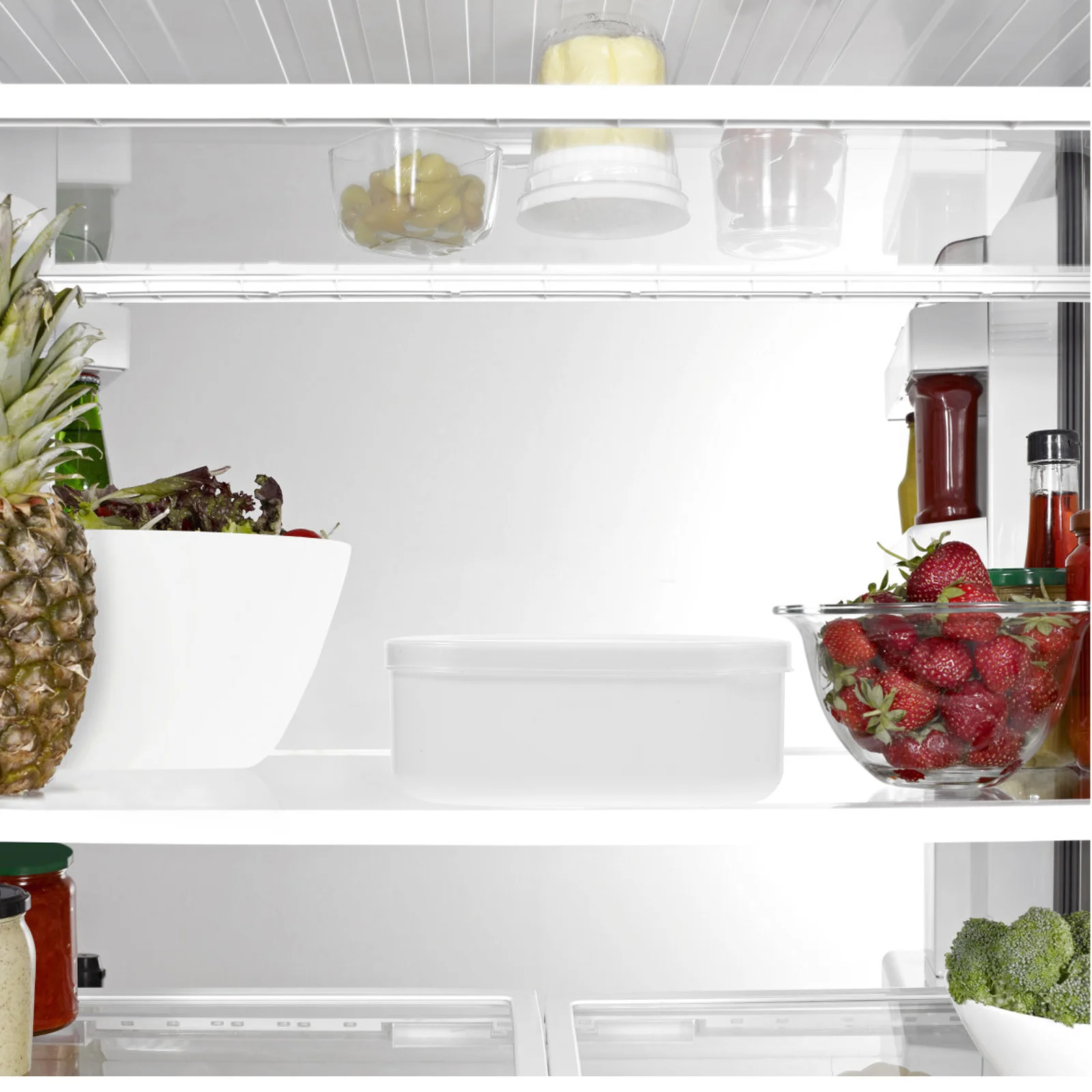 

4Pcs Fresh Box Plastic Food Preservation Container Portable Freezer Box Household Bento Organizer Kitchen Supplies