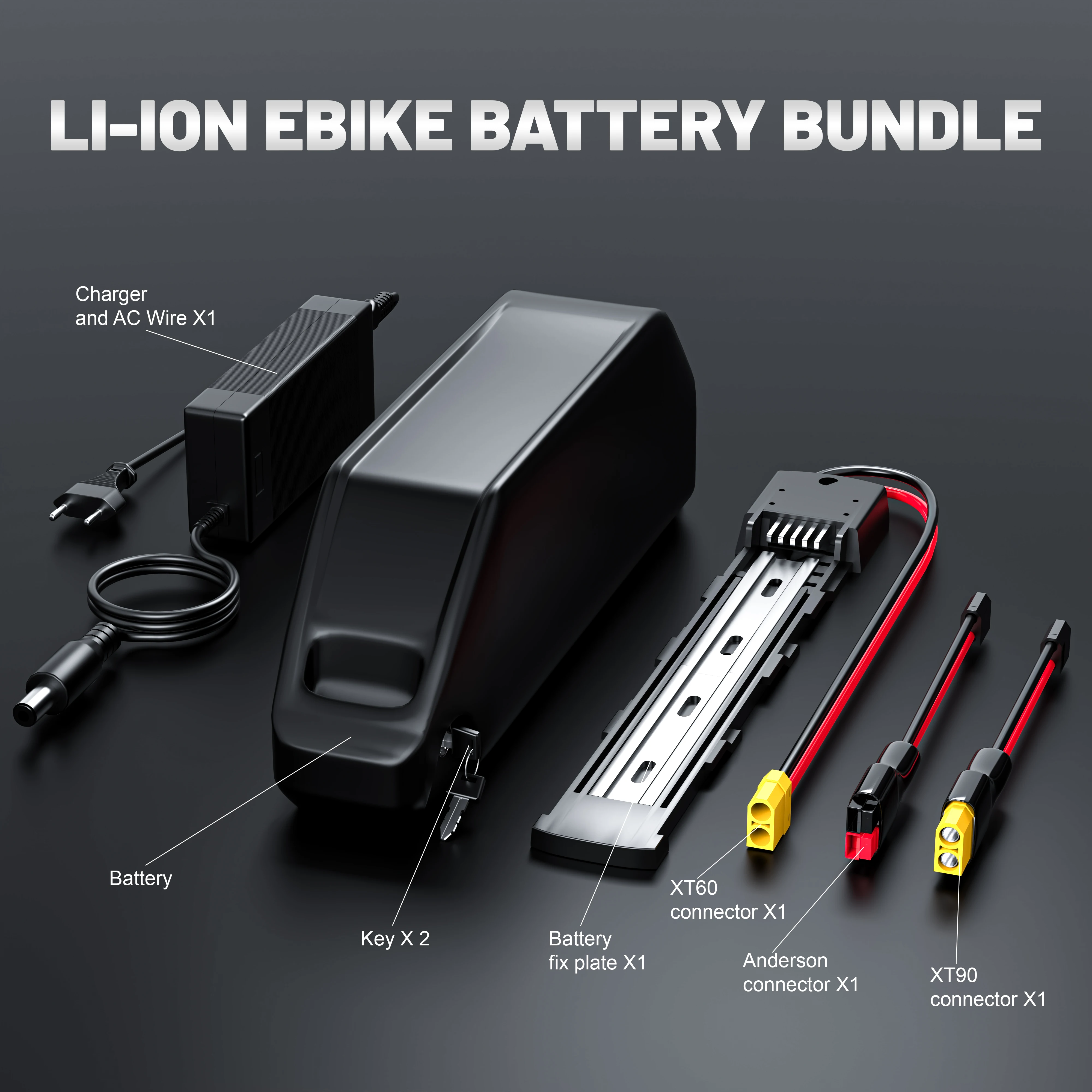 52V 25Ah EBike Battery 25A Electric Bicycle Lithium Battery with 4A Charger for Polly DP-7 Bafang 1500W Motor