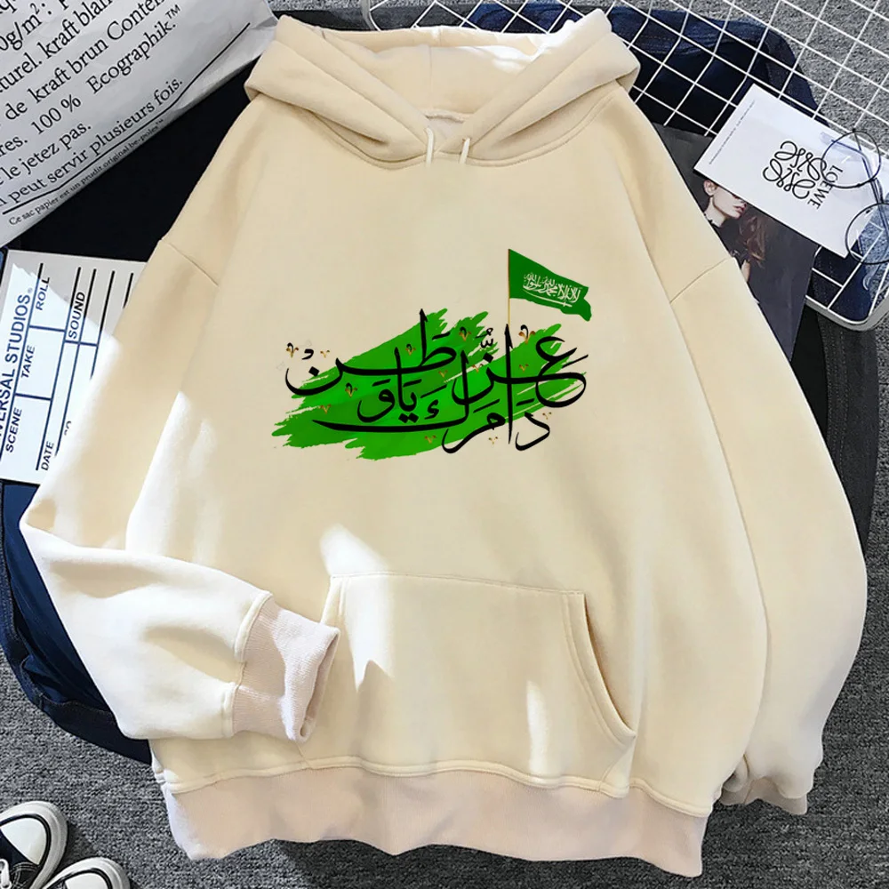 Saudi National Day hoodie funny anime comfortable anime sweater patterned Y2K women pullover athleisure casual wear