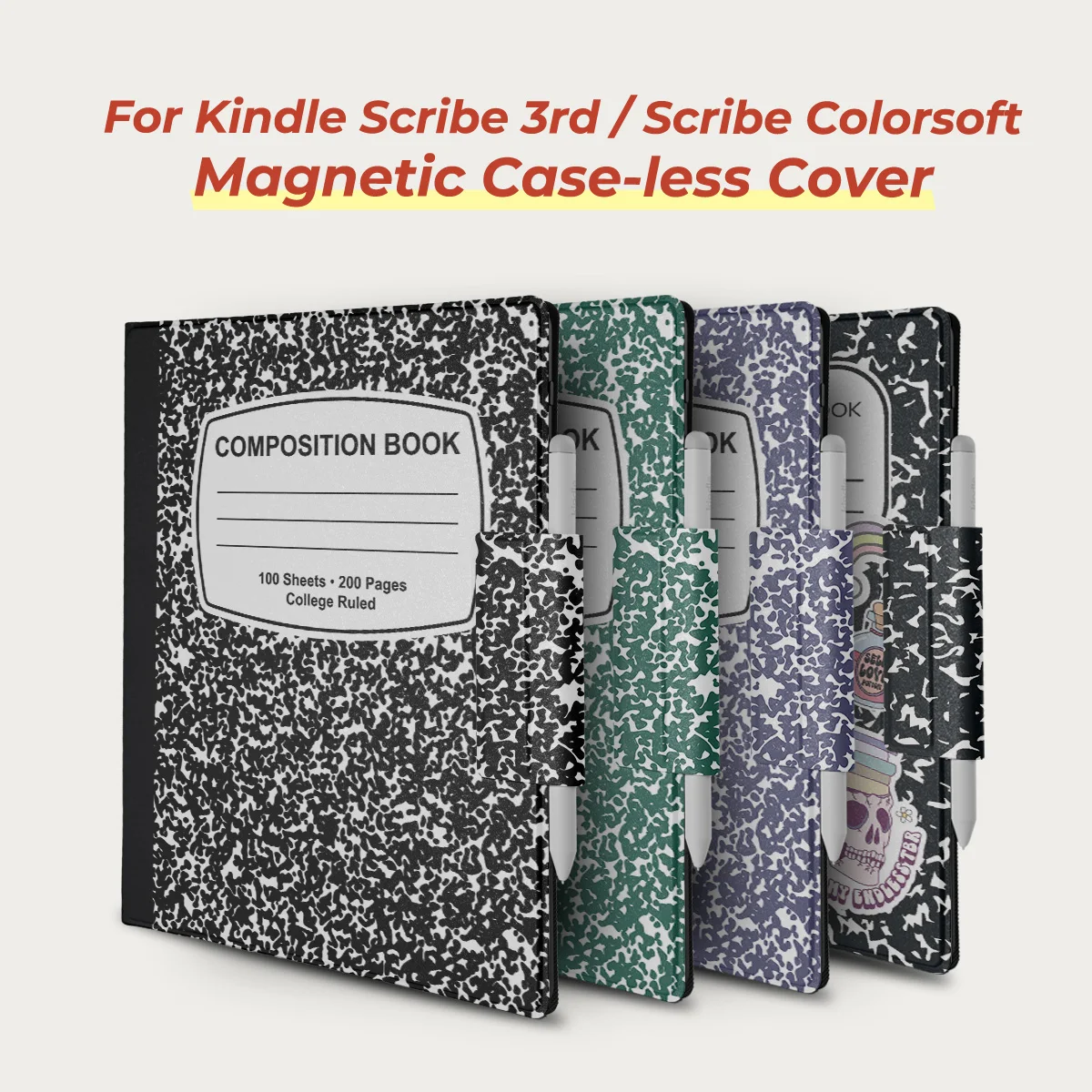 Funda Magnética twosheep para Libreta de Notas, Compatible con Kindle Scribe de 11 Pulgadas 2025, Scribe Colorsoft, con Soporte para Lápiz y Función de Activación Automática