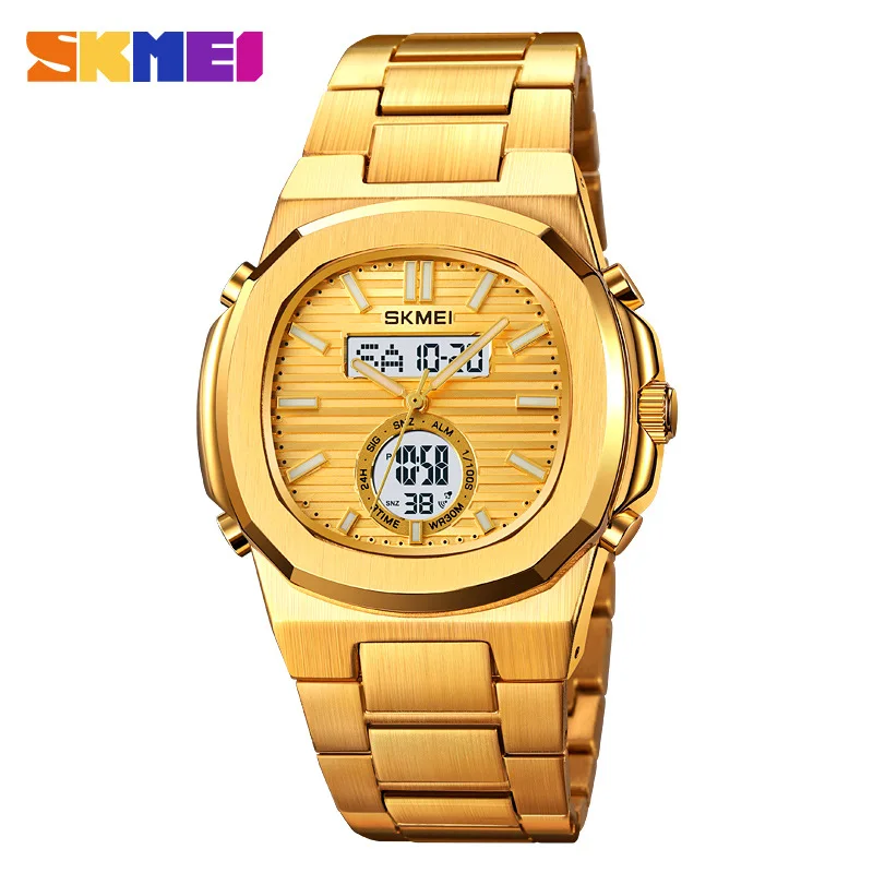 SkmeiWatch Man Pair Movement3Time Display Waterproof Multifunctional Electronic Watch12/24Hour Electronic Watch