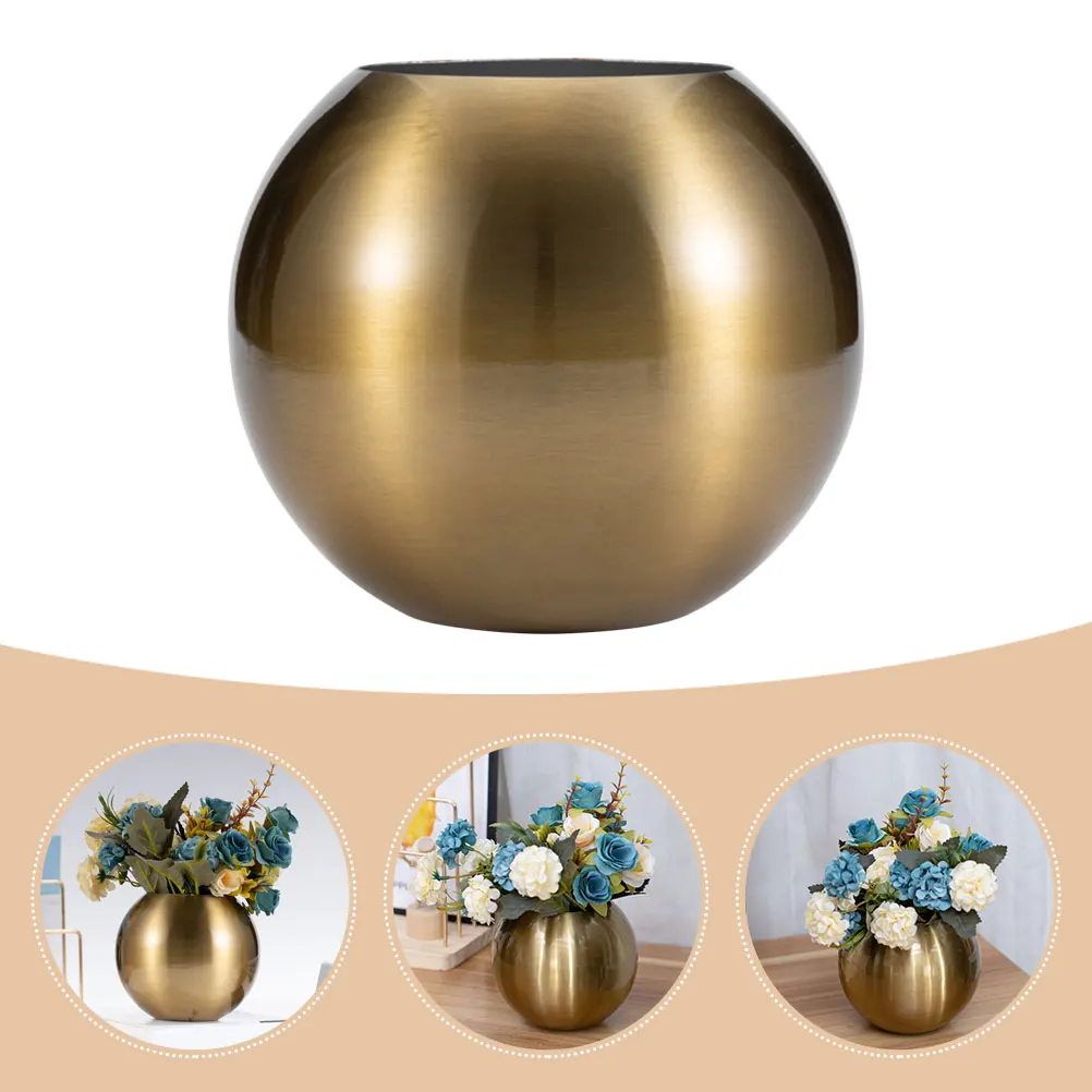 

Modern Home Decor Vase Ornaments Vases Stainless Steel Tabletop Flower Dried Decoration Decorations