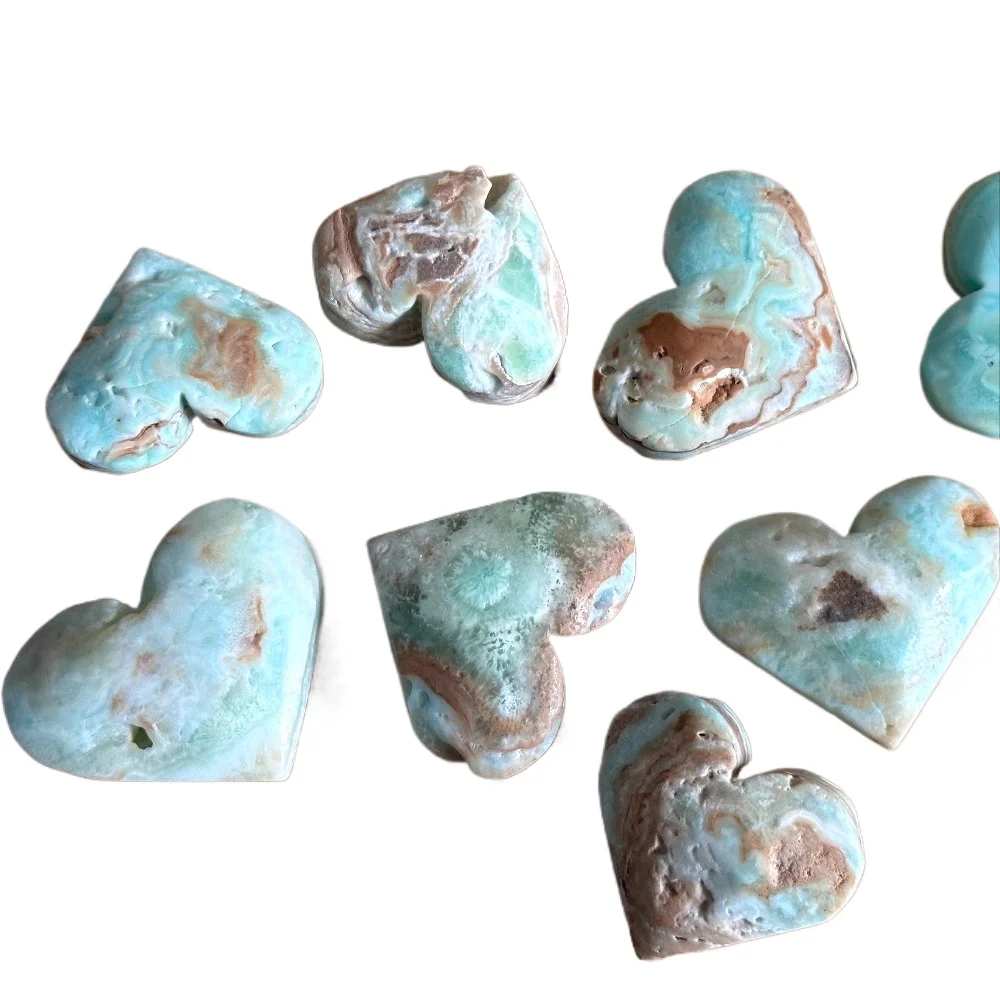 1pc Blue Hemimorphite Heart,blue color Crystal Heart-shaped, Hemimorphite Stone, Mineral Specimens, Excellent Gifts