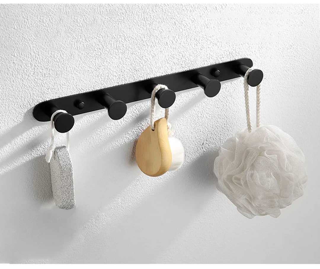 Mat Zwart Badkamer Accessoires Set Hardware Kit Wall Mount Handdoek Bar Rack Toiletrolhouder Robe Hook Hanger