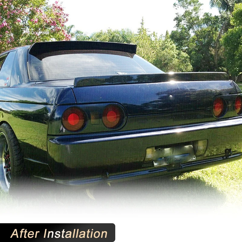 ألياف الكربون الخلفي الجذع المفسد أجنحة لنيسان سكايلاين R32 GTR 1989-1994 سيارة الخلفي سبويلر سباق التمهيد الجناح الشفاه طقم الجسم #3