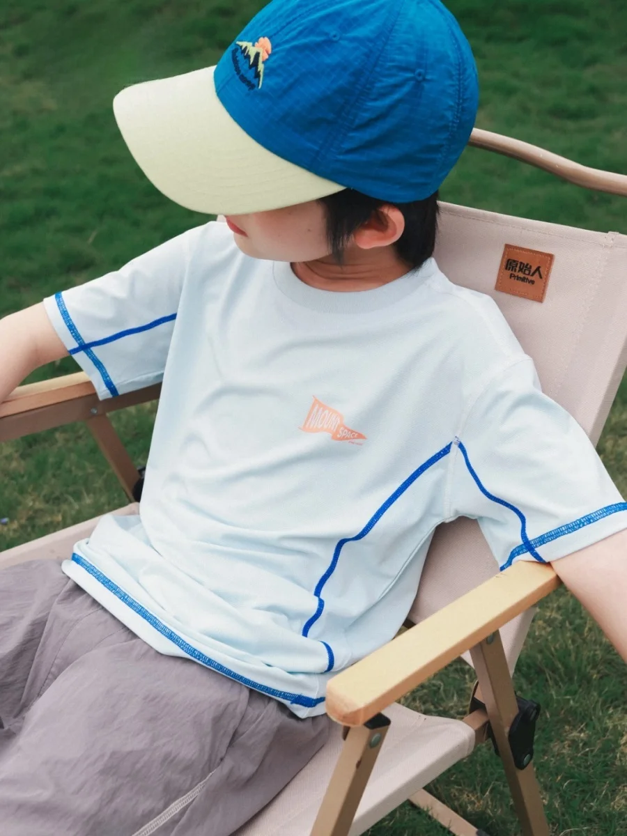 Facec Mountain Series Quick Dry Lightweight Breathable Outdoor Sports Short Sleeve Children's T-Shirt for Boys And Girls