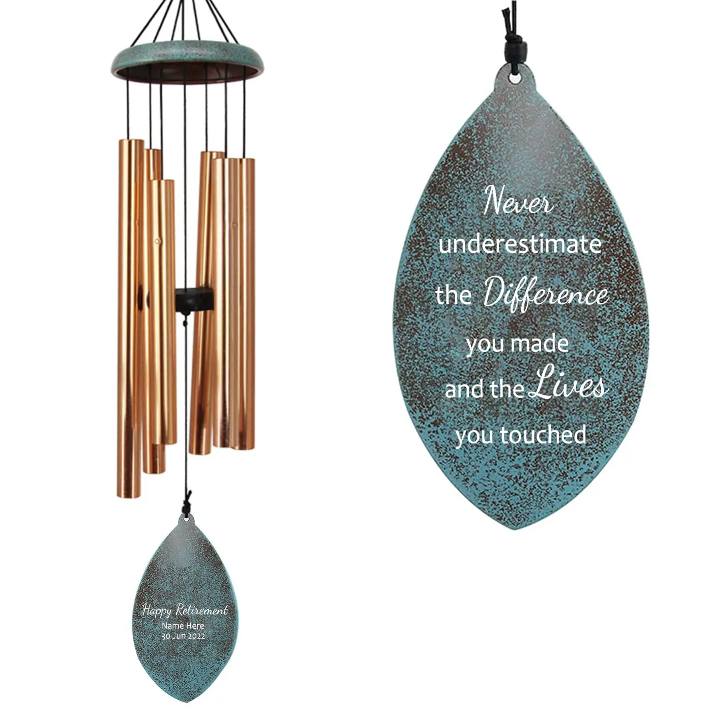 Personalized Happy Retirement Gift, Custom Name Retirement Wind Chimes for Women Men, 35